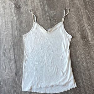 Hanro of Switzerland White Cotton Tank Top Seamless